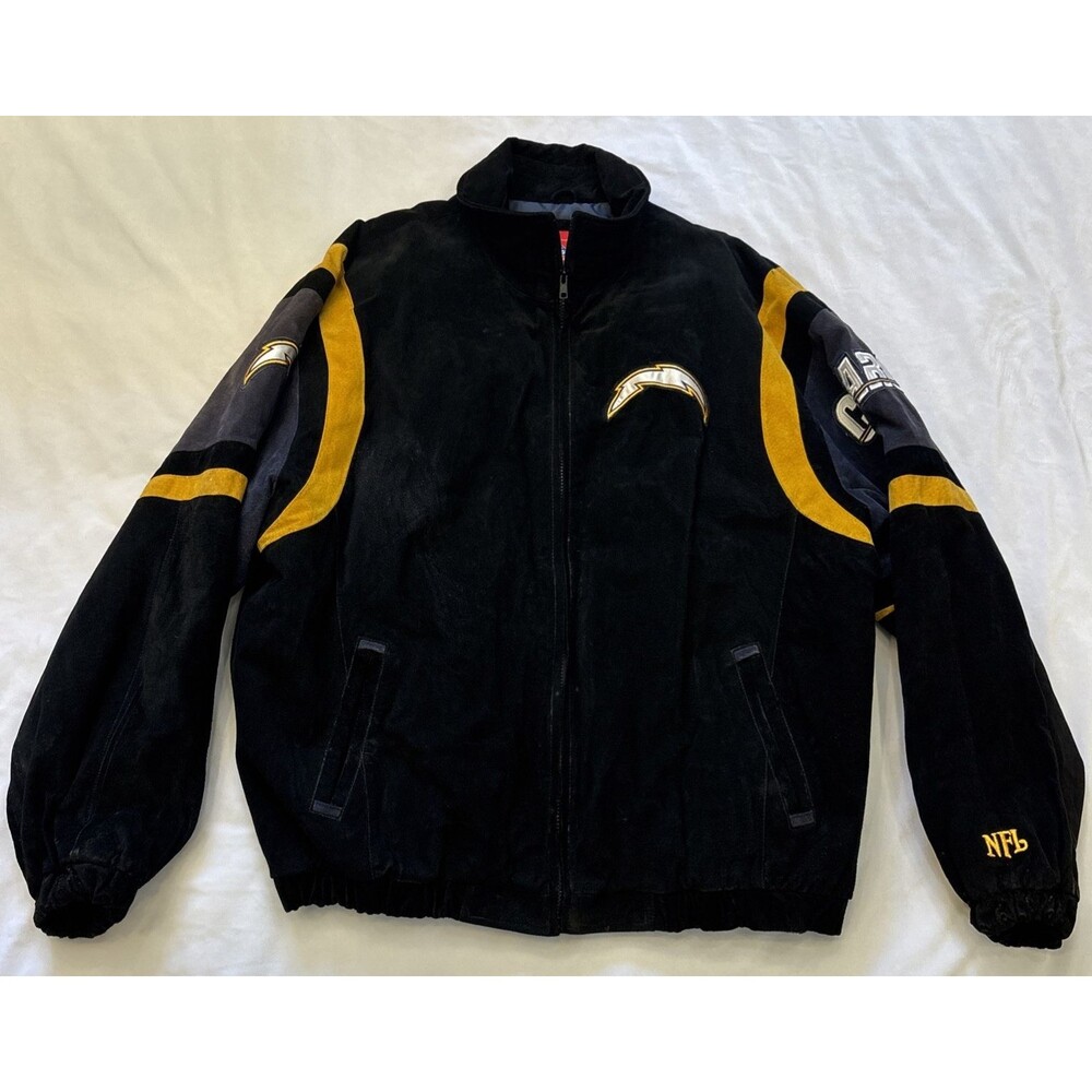 Vintage G-III NFL San Diego Chargers Suede Leather Jacket Men's XL Heavy